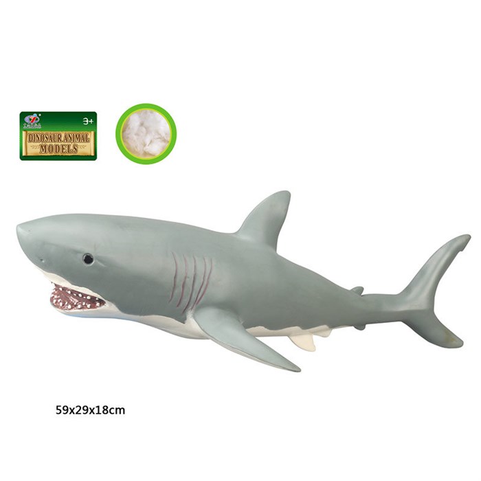 Белая акула мягкая 59 см в пакете, КУ9899-587 - фото 10909