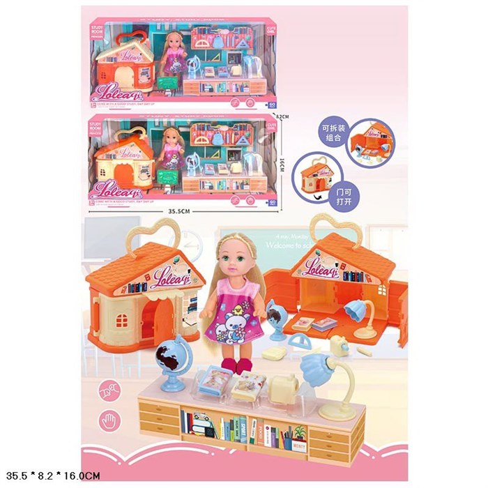 Набор 35*16 см мини-кукла со школьным столом и домом в кор. ЛЛКУ89020 - фото 10918