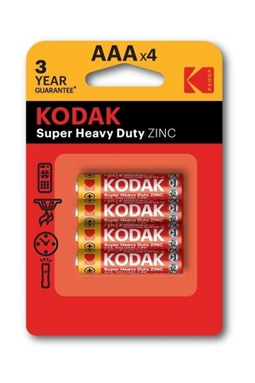 Kodak Элементы питания ААА Heavy Duty R03-4BL 4шт на картоне, (48/240), Б0005118 - фото 11657