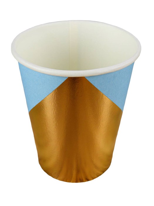 Набор Бумажные стаканы с тиснением Стильный голубой, 250 мл, 6 шт.,  ФЛ-2793 - фото 20879