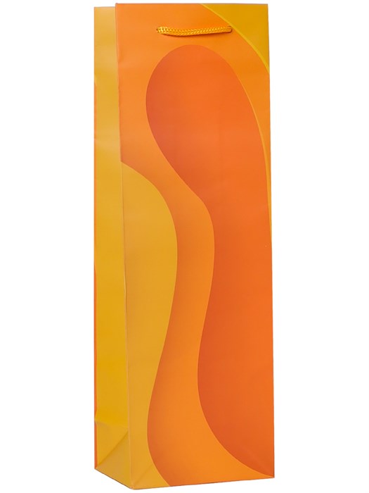 *Пакет подарочный с матовой ламинацией 12x36x8,5 см (Bottle) Стильные волны, желтые, ППК-7513 - фото 22123