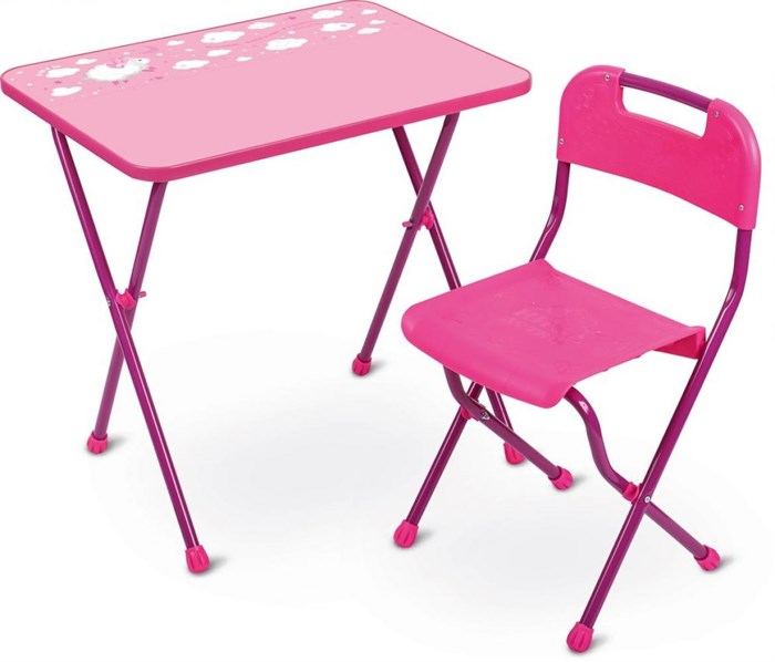 Комплект АЛИНА детский складной стол+стул КА2Р РОЗОВЫЙ, МебКА2Р - фото 22876