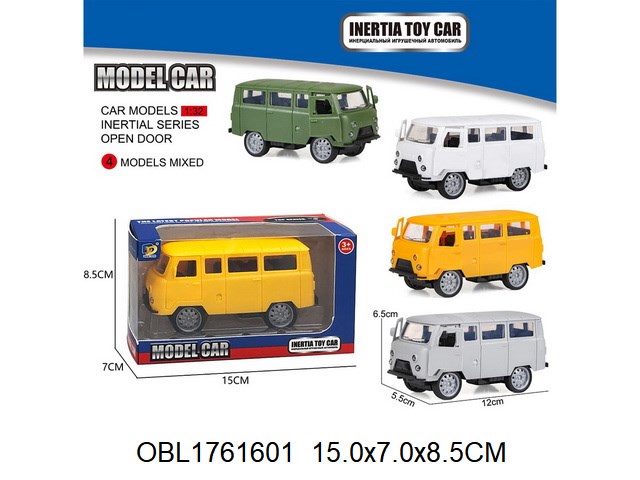 Машина буханка 12 см инерция 3 цвета в кор., DD2801-1 DD2801-1 - фото 26698