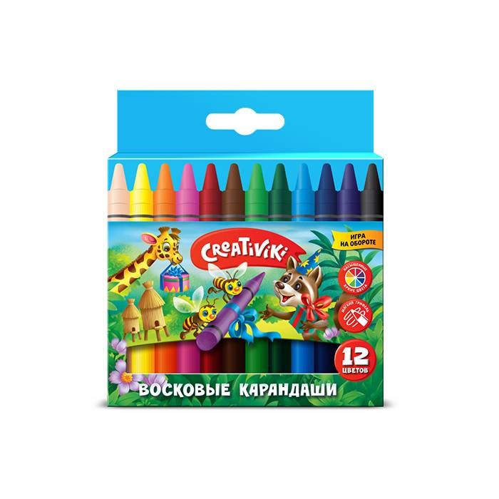 Набор воск. каранд. Creativiki 12 цв. Круглые, КВ12КР КВ12КР - фото 26905
