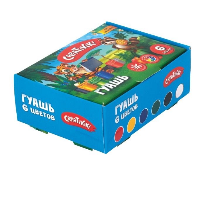 Гуашь Creativiki 20 мл 6 цв., КГ0620КР КГ0620КР - фото 26908