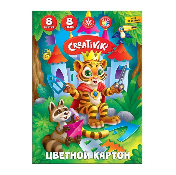 Картон цв. немел. Creativiki А4 8 цв. 8 л. 190 г/м2, КЦ8Л8ЦКР КЦ8Л8ЦКР - фото 26911