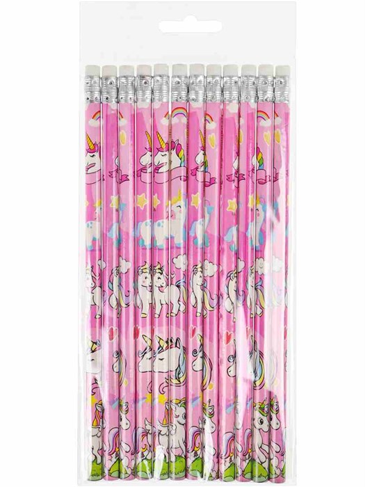 Набор 12 Карандашей ч/г, круг., незаточ.,с ласт., 4цв микс. ЕДИНОРОГИв пак., КЧ-1770 КЧ-1770 - фото 27028