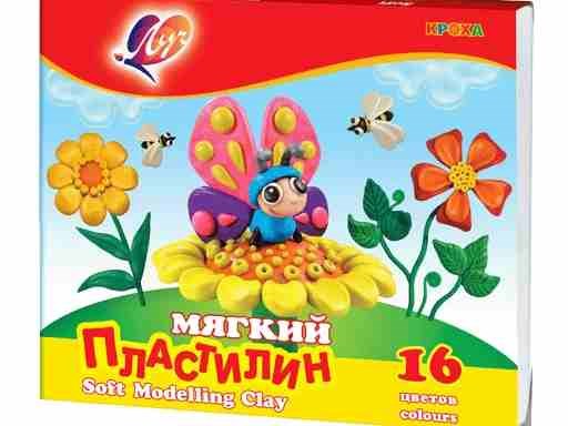 Пластилин 16цв., ЛУЧ "Кроха" мягкий, И 28С 1646-08 И 28С 1646-08 - фото 27276