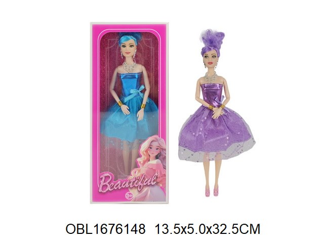 Кукла шарнирная цветные волосы в кор., 8017-6 8017-6 - фото 27374