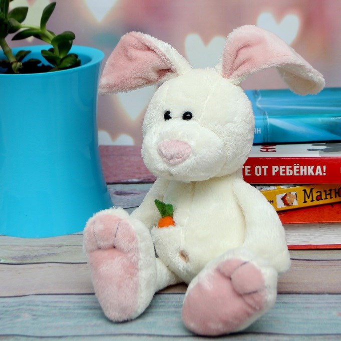 Мягкая игрушка "Зайка с морковкой"/25см., 344-14 344-14