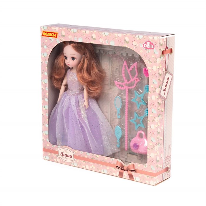 Кукла "Даша" (29 см) в бальном платье + аксессуары (7 элементов) в кор., 03052 03052