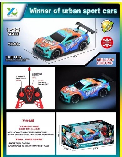 Машина Р/У  люминесцентная в кор. 26,5*12,5*11,8см., YQ081-2 YQ081-2 - фото 27584