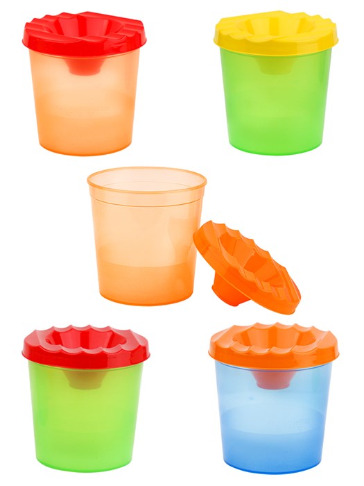 Стакан-непроливайка, одинарный ЦВЕТНОЕ АССОРТИ  5 цветов, кр 10, С-8993 С-8993