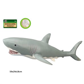 Белая акула мягкая 59 см в пакете, КУ9899-587