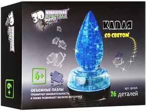 3D-Пазл Капля прозрачная с подсветкой  кристалл. 26 дет., 9010А