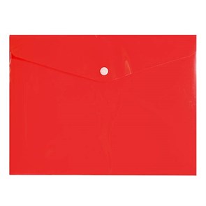Пластиковый конверт INFORMAT А5+, на кнопке, прозрачный 180 мкм, красный, PK65A5R