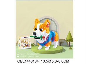 *Конструктор собака КОРГИ  3D пиксельный 997 дет в кор., 18396