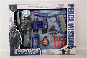 Набор полицейский  пистолет, бинокль и др. 37*29 см в коробке, ЖС072