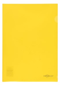 Папка-уголок INFORMAT А4, прозрачный пластик 180 мкм, желтая, PU7018Y