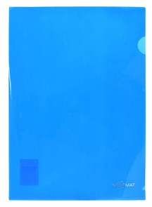 Папка-уголок INFORMAT А4, прозрачный пластик 180 мкм, синяя, PU7018B