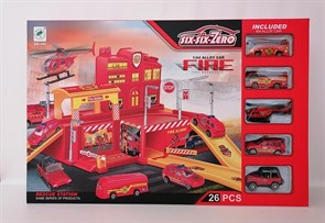 Гараж Пожарная станция с машинками в коробке 52*35 см., 660-А69