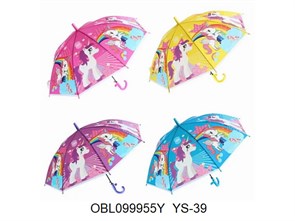 Зонтик 50 см 4 вида Единорожки, YS-39
