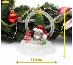 Фигурка новогодняя с подсветкой "Дед Мороз под елкой" , Т-6468
