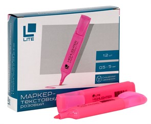 Маркер текстовый классический LITE 0,5-5 мм розовый /12/, FML01P