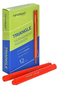 Маркер перманентный INFORMAT TRIANGLE 4 мм, красный, PTR02R