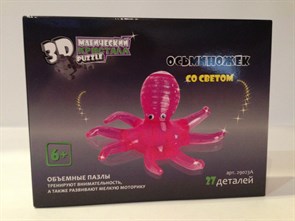 3D-Пазл  27 дет  Осьминожек розовый с подсветкой, 29023А