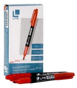 Маркер перманентный LITE FIX 3 мм, красный, круглый, 12, PMLF3-R