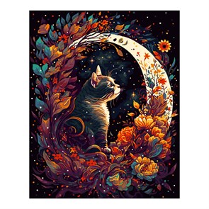 Картина по номерам холст на подрамнике 40*50см "Лунный кот", Рх-174