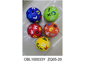 Мяч футбольный малый PVC размер 2 95 г БУКВЫ, ZQ05-20