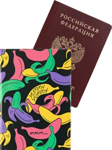 Обложка на паспорт  "Бананы" ПВХ slim,  ОП-0417