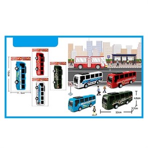 Автобус инерционный 4вида в пакете/399-78Г 399-78Г