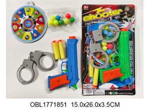 Набор игровой пистолет наручники на картоне, 688-2G 688-2G
