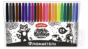 Фломастеры Creativiki ПРОСТО классические 24 цв. круглый корпус, ФЛНВК24КР ФЛНВК24КР