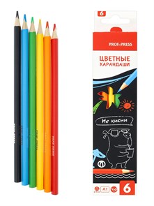Набор Карандаши цветные трехгранные 6цв. НЕ КИСНИ, КЦ-4728 КЦ-4728