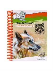 Скетчбук А5, 80л, БЕЛЫЙ ВОЛК на спирали,7БЦ,глянц. лам., СК-0027/80-3293 80-3293