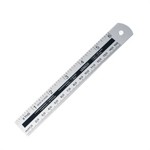 Линейка 15 см, алюминевая, 2 шкалы см/дюйм, AL3749 AL3749