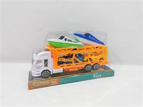 Автовоз 2 катера+2 машинки инерционный п/блист., 728-21 728-21