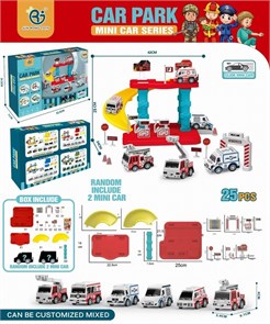 Автомобильная Парковка с 2 машинами из металла 25дет в кор., 738Z-203 738Z-203