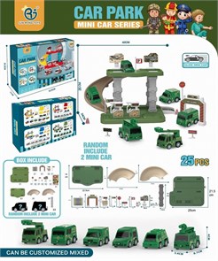 Автомобильная Парковка с 2 машинами из металла 25дет в кор., 738Z-207 738Z-207