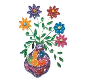 Квиллинг Цветы в вазе/М-8015
