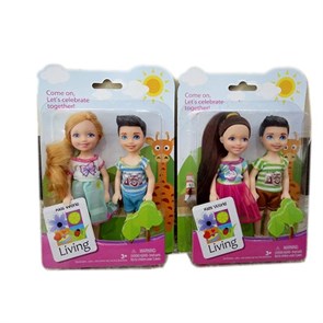 Кукла 200-25 2шт. Мальчик+Девочка на картоне/ЖХ200-25