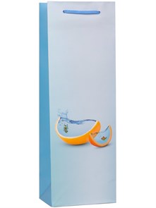 *Пакет подарочный с матовой ламинацией 12x36x8,5 см (Bottle) Фантастический апельсин, ППК-7510