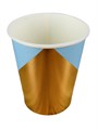 Набор Бумажные стаканы с тиснением Стильный голубой, 250 мл, 6 шт.,  ФЛ-2793 - фото 10473