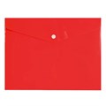 Пластиковый конверт INFORMAT А5+, на кнопке, прозрачный 180 мкм, красный, PK65A5R - фото 17284