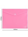 Папка-конверт на кнопке А4, 180мкм, розовый, ПК-3025 ПК-3025 - фото 22154