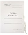 Папка с завязками INFORMAT А4, мелованный картон 280 г/м2, белый, LP9128W LP9128W - фото 25591